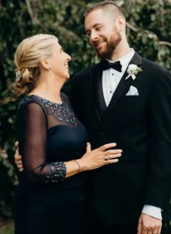 A-Line Mesh Gown With Beaded Illusion Sweetheart Neckline