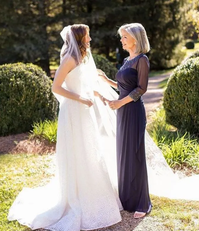 A-Line Mesh Gown With Beaded Illusion Sweetheart Neckline