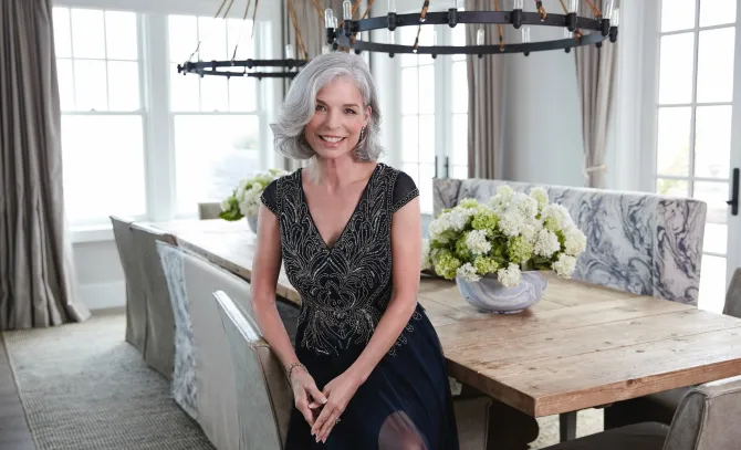 A-Line V-Neck Dress With Beaded Bodice & Cap Sleeves