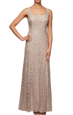 Long A-Line Jacket Dress With Illusion Cascade Jacket And Sequin Detail