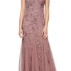 Long Halter Neck Hand Beaded Fit & Flare Gown With Godet Detail
