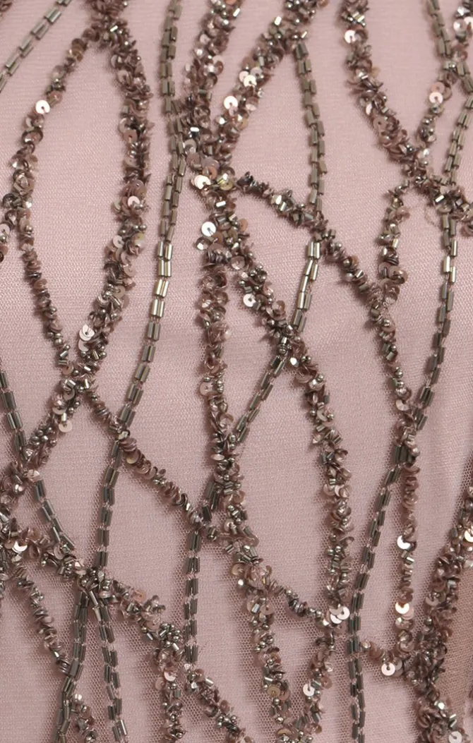 Long Sleeveless Hand-Beaded Gown