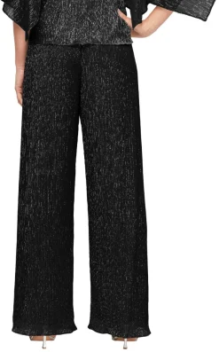 Metallic Knit Straight Leg Pant