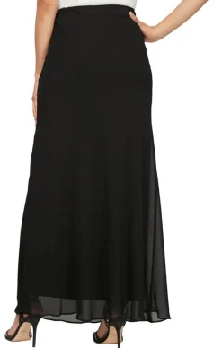 Petite A-Line Long Chiffon Skirt