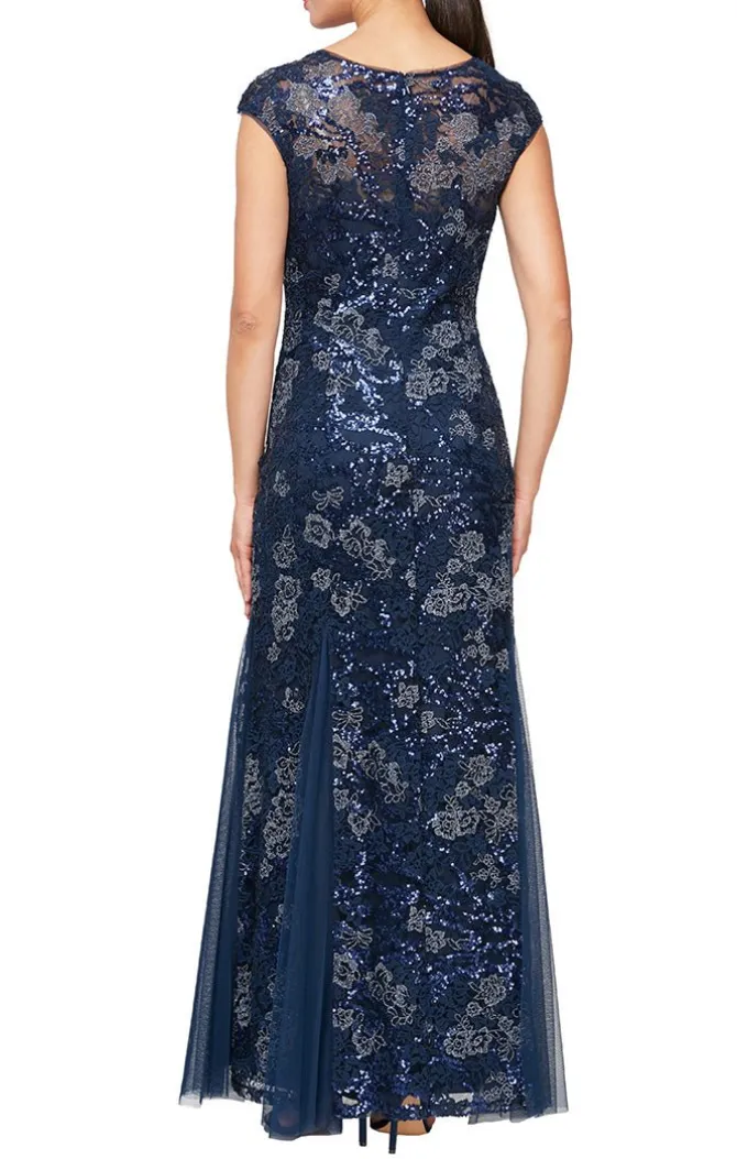 Petite Cap Sleeve Embroidered Fit And Flare Dress With Godet Detail Skirt & Shawl