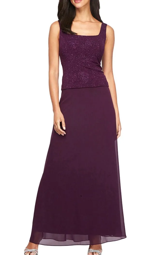 Petite Glitter Jacquard Knit Jacket Dress With Mandarin Neckline