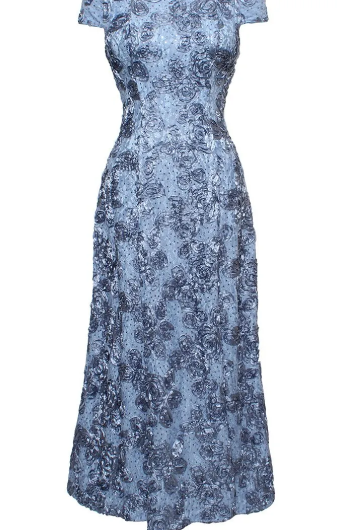 Petite Long Rosette Off The Shoulder Dress