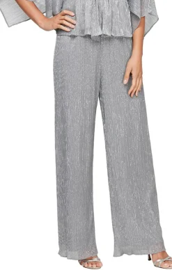 Petite Metallic Knit Straight Leg Pant
