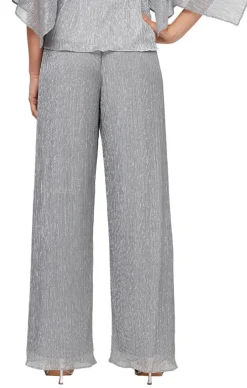 Petite Metallic Knit Straight Leg Pant
