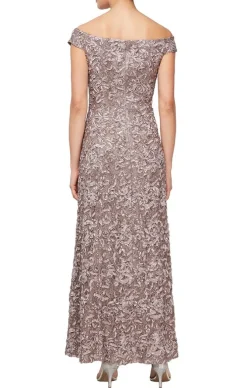 Petite Off The Shoulder Soutache Dress