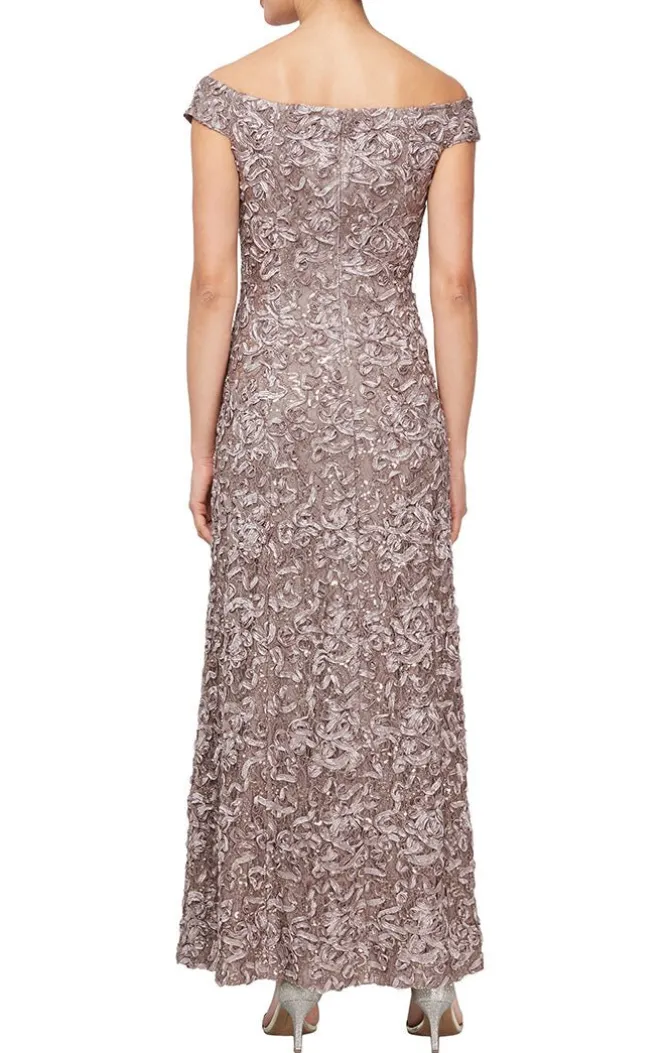 Petite Off The Shoulder Soutache Dress