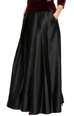 Petite Satin Ballgown Skirt With Pockets And Inverted Pleat Detail