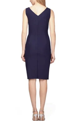 Petite Side Ruched Compression Collection Dress With Surplice Neckline & Beaded Detail At Hip