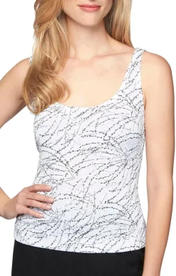 Petite Textured Mandarin Neck Glitter Knit 3/4 Sleeve Twinset