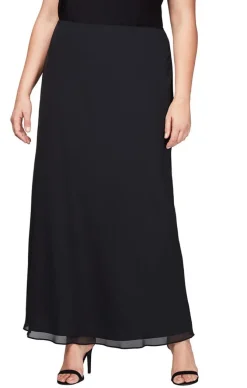 Plus A-Line Long Chiffon Skirt