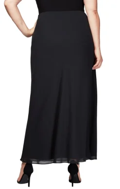 Plus A-Line Long Chiffon Skirt