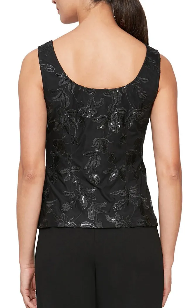 Plus Embroidered Twinset With Elongated Button Front Jacket