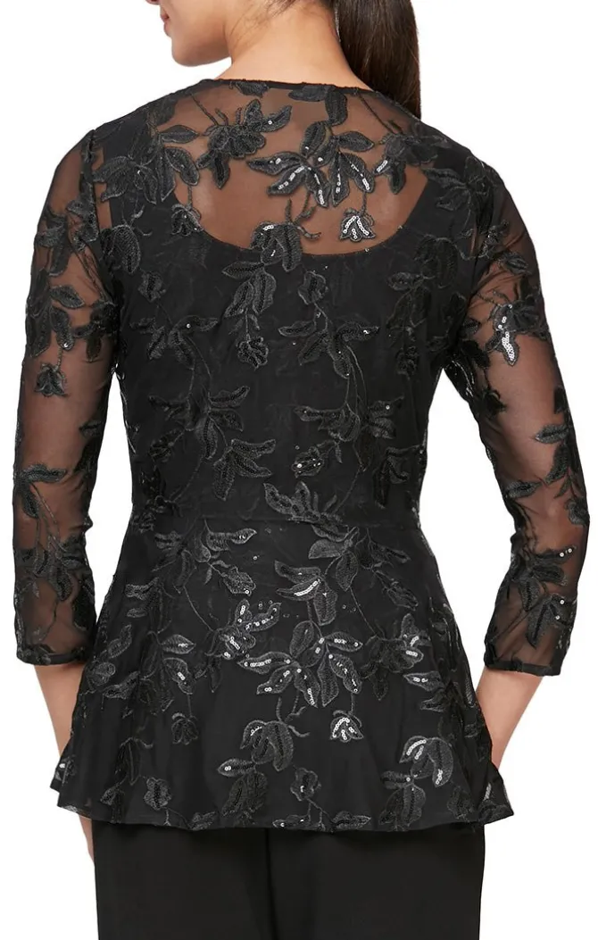 Plus Embroidered Twinset With Elongated Button Front Jacket