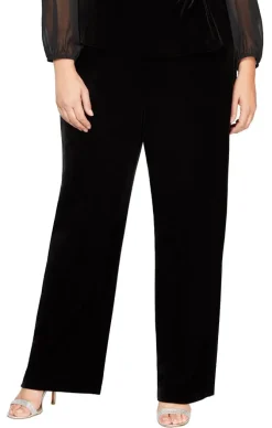 Plus Flat Front Velvet Pant
