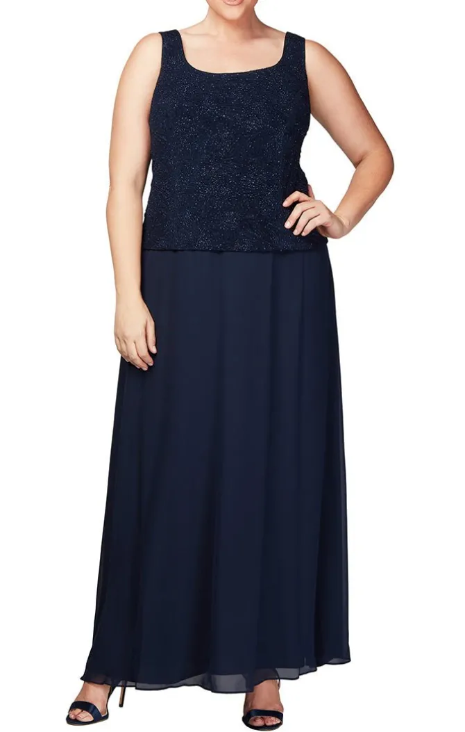 Plus Glitter Jacquard Knit Jacket Dress With Mandarin Neckline