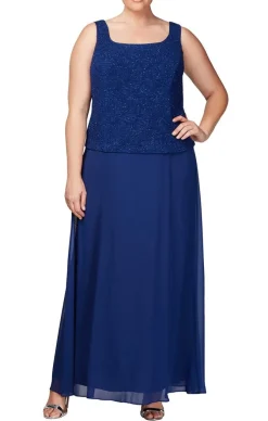 Plus Glitter Jacquard Knit Jacket Dress With Mandarin Neckline