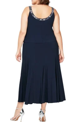 Plus Matte Jersey Jacket Dress With Beaded Trim Detail