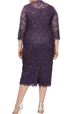Plus Sheath Lace Jacket Dress Dress