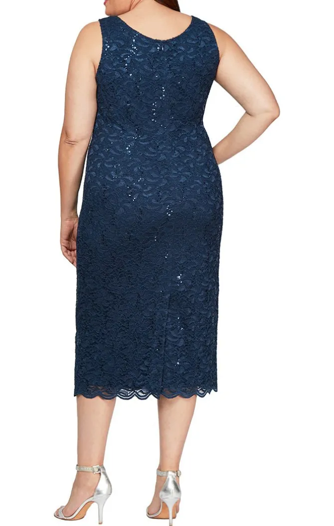 Plus Sheath Lace Jacket Dress Dress