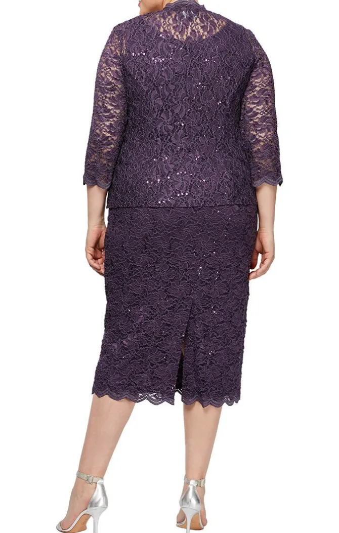 Plus Sheath Lace Jacket Dress Dress