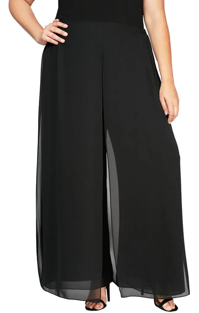 Plus Wide Leg Carwash Chiffon Pant