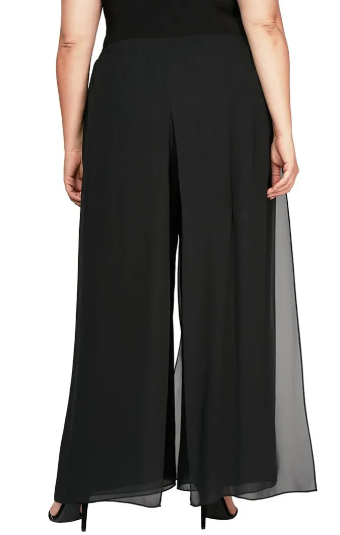 Plus Wide Leg Carwash Chiffon Pant