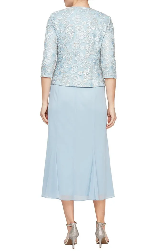 Regular Tea-Length Jacket Dress With Corded Detail Bodice & Jacket