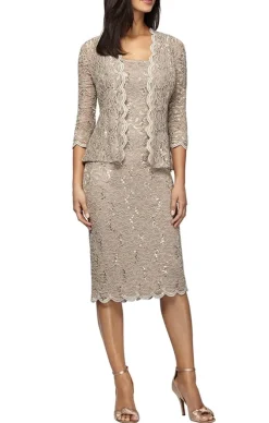 Sheath Lace Jacket Dress