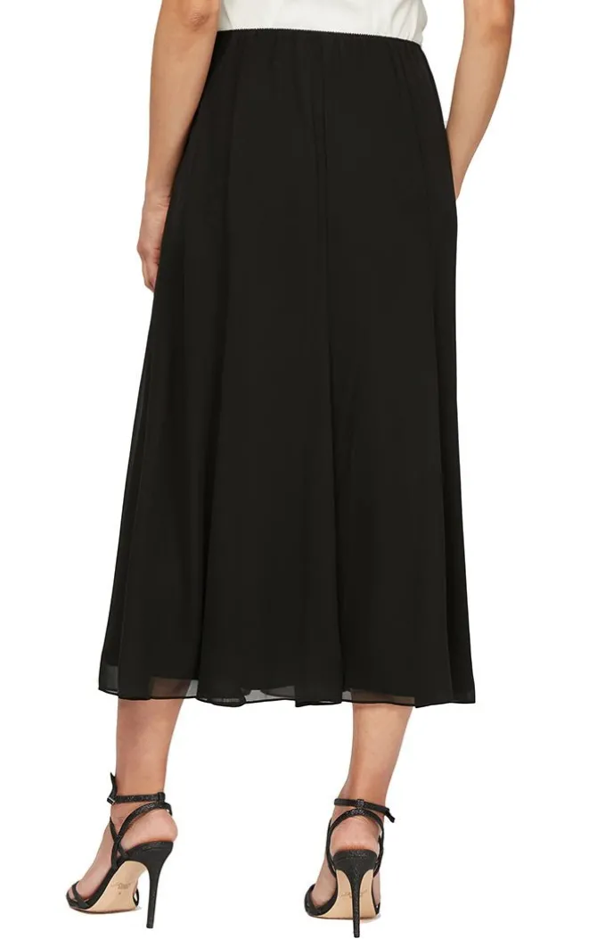 Tea-Length Panel Chiffon Skirt