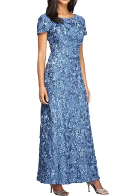 Tte A-Line Gown With Sequin Detail & Short Illusion Sleeves