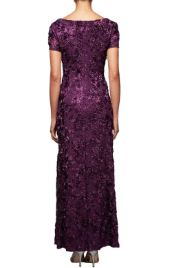 Tte A-Line Gown With Sequin Detail & Short Illusion Sleeves