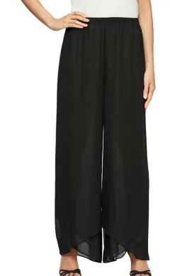 Wide Leg Chiffon Pant With Tulip Hem