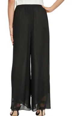Wide Leg Chiffon Pant With Tulip Hem
